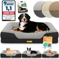 ELONEO Orthopädisches Hundebett, Schwarz - Größe XL