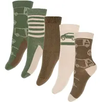 Minymo Sock w. Pattern (5-pack) cocoa brown (281) 23\\26