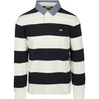 Gant Poloshirt Reg Chambray Stripe Heavy Rugger Herren Eggshell / Dark Blue 25-XL
