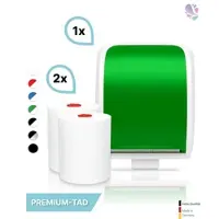 Blanc HYGIENIC SET: Handtuchrollenspender Autocut, Blanc Cosmos + 2 Handtuchrollen PREMIUM TAD - PRODUKTSET