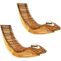 Merkloos Casa Ergonomische Sonnenliege - Akazienholz FSC zertifiziert - 2 STÜCK - 150x60x93cm