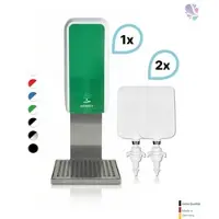 Blanc HYGIENIC SET: Desinfektionsspender SENSOR Cosmos (berührungslos) +2x1L Händedesinfektion+Edelstahlhalterung mit Auffangschale Wandmontage