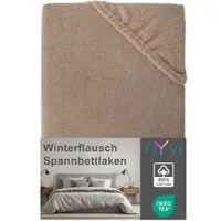 NYVI Spannbettlaken DreamScience Winterflausch für Matratzen bis 22 cm Höhe - Wärmendes & Kuschelweiches Winter Bettlaken Spannbetttuch Farbe:nougat;Größe:180x200 - 200x200 cm