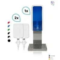 Blanc HYGIENIC SET: Schaumseifenspender SENSOR Cosmos (berührungslos) +2x1L Schaumseife mild+ Edelstahlhalterung mit Auffangschale Wandmontage