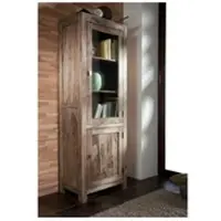 MASSIVMOEBEL24.DE Vitrine Sheesham 65x42x190 grau geölt NATURE GREY #53