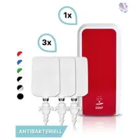 Blanc HYGIENIC SET: Schaumseifenspender SENSOR, berührungslos Blanc Cosmos versch. Farben+3x 1-Liter Schaumseife antibakteriell - PRODUKTSET : Farbe - Rot / Weiß