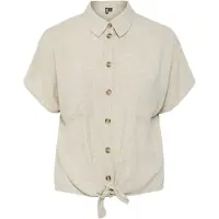 Pieces Pcpia Leinenmix Kurzarmhemd | Beige | L