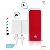 Blanc HYGIENIC SET: Schaumseifenspender SENSOR, berührungslos Blanc Cosmos versch. Farben+2x 1-Liter Schaumseife mild - PRODUKTSET : Farbe - Rot / Weiß