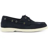 BOSS für Herren. 50563130 Marineblaue Bootsschuhe aus Wildleder mit Kontrast (41), Wohnung, Schnürsenkel, Lässig