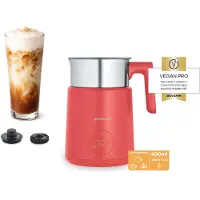 Severin Induktions-Milchaufschäumer, elektrisch, mit Edelstahlbehälter, kaltes & warmes Aufschäumen, Schoko-Funktion, auch Veganer Drink, pink, SM 3595