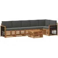 vidaXL Outdoor-Sofagarnitur 6 stk. Natur und Anthrazit