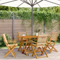vidaXL Möbel Gartenstühle 4 Stk. Klappbar Beige Massivholz Akazie - Gartensessel 3214571
