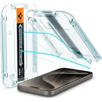 Spigen GLAStR Fit Displayschutzfolie 2er-Pack + Applicator für das Apple iPhone 15 Pro