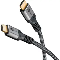 Goobay High-Speed-HDMI-Kabel mit Ethernet, 4K/60Hz, 0.5 m, schwarz, silber