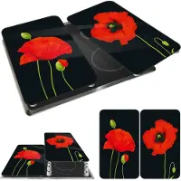 Maximex 2er-Set Herdabdeckplatten "Mohn" Wenko Schwarz