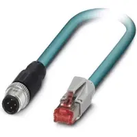 Phoenix Contact M12 / RJ45 Netzwerk Anschlusskabel CAT 5e SF/UTP 3.00 m Grün Flammwidrig, mit Rastnasenschutz