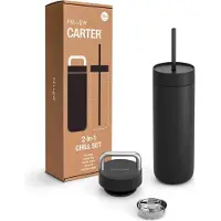 Fellow Carter Chill Set 2 in 1 - Thermobecher + 2 Verschlüsse - Schwarz 591 ml