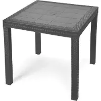 BICA Tisch Dallas Quadratisch 80x80x74 Cm Polypropylen Rattanoptik Anthrazit