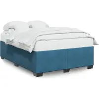 vidaXL Bettgestell Blau 140x200 cm Samt