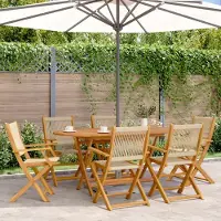 vidaXL Möbel Gartenstühle 6 Stk. Klappbar Beige Massivholz Akazie - Gartensessel 3214572