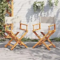vidaXL Eleganten-Stil Klappbare Gartenstühle 2 Stk. Cremeweiß Stoff Gartenstühle DE511227
