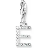 Thomas Sabo Charm-Anhänger Buchstabe E mit Weissen Steinen Silber
