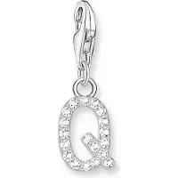 Thomas Sabo Charm-Anhänger Buchstabe Q mit Weissen Steinen Silber