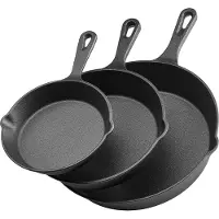 Vevor Gusseisenpfanne Bratpfannen-Set (160 / 220 / 265 mm)