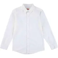 Levi's Kids Langarmhemd KIDS "BATTERY HOUSEMARK SHIRT", Jungen, Gr. 16 (176), N-Gr, weiß (hellweiß), Web, Obermaterial: 100% Baumwolle, unifarben, 1-Knopf-Manschette, Hemden Langarmhemd, mit Kentkragen