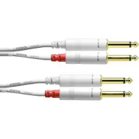 Cordial CFU 6 PP SNOW - Zwillingskabel / 6.3mm Klinken-Verbindungskabel unsymmetrisch