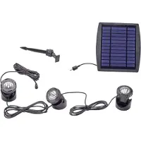 Pontec PondoSolar LED Set 3 - Teich Solar LED Beleuchtung 3 Spots