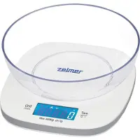 Zelmer ZKS1450, Elektronische Küchenwaage, 5 kg, 1 g, Weiß, Arbeitsplatte, Quadratisch