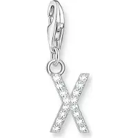 Thomas Sabo Charm-Anhänger Buchstabe X mit Weissen Steinen Silber