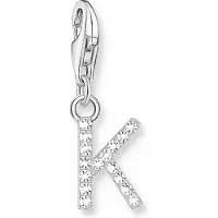 Thomas Sabo Charm-Anhänger Buchstabe K mit Weissen Steinen Silber