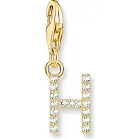 Thomas Sabo Charm-Anhänger Buchstabe H mit Weissen Steinen Vergoldet