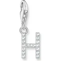 Thomas Sabo Charm-Anhänger Buchstabe H mit Weissen Steinen Silber