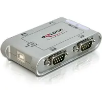 DeLOCK 4 Port USB 2.0 Seriell Hub, Silber, Windows 2000/XP/Server 2003/Vista, USB 2.0, Serial