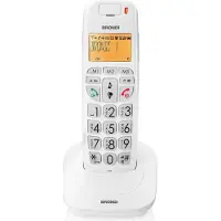 Brondi Bravo Bright, DECT-Telefon, Kabelloses Mobilteil, Freisprecheinrichtung, 20 Eintragungen, Anrufer-Identifikation, Weiß