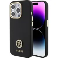 GUESS GUHCP15XM4DGPK iPhone 15 Pro Max 6.7" czarny/black hardcase Silicone Logo Strass 4G