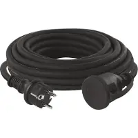 Emos Ilgiklis 1 lizdo 10m su izeminimu 3x1.5 mm2 IP44 su gumine izoliacija, juodas