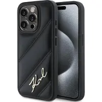 Karl Lagerfeld KLHCP15XPQDSMGK iPhone 15 Pro Max 6.7" czarny/black hardcase Diagonal Quilted Script