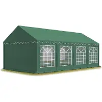 TOOLPORT Partyzelt Festzelt 4x8 m Garten-Pavillon PVC Plane 700 N in dunkelgrün Wasserdicht