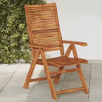 vidaXL Möbel Gartenstühle 2 Stk. Klappbar Verstellbar Massivholz Akazie - Gartenstühle 367699