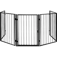 Kaminer Kaminschutz mit Tür aus Metall Schutzgitter Ofenschutzgitter Absperrgitter 2961