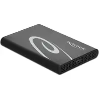 DeLOCK Externes Gehäuse für 2.5 SATA HDD / SSD mit SuperSpeed USB 10 Gbps (USB 3.1 Gen 2), HDD / SSD-Gehäuse, 2.5", Serial ATA III, 6 Gbit/s, Hot-Swap, Schwarz