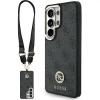 GUESS Tasche 4G Big Rhinestone Triangle Strap MagSafe für Samsung Galaxy S26 Ultra schwarz
