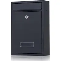 ORNO BALI Briefkasten, verzinkter Stahl, klein mit Kartenhalter, anthrazit
