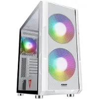 Modecom VOLCANO AMIRANI ARGB Weiß, Midi-Tower PC-Gehäuse, 2x 200 mm und 1x 120 mm Lüfter, Tempered Glass, Mesh-Front, E-ATX Support