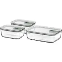 Mepal EasyClip Set Glas-Frischhaltedose 3-teilig (2x 700 ml + 1500 ml) - Nordic sage - Meal prep boxen