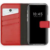 Selencia Apple iPhone 12 Mini Hülle - Echtes Leder - - Klapphülle - Rot
